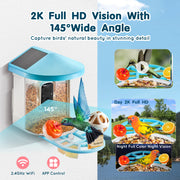 Load image into Gallery viewer, Amocart Smart Bird Feeder with Camera 2KHD AI Identify 10000+ Bird Species Solar-Powered Bird Watching Camera with Auto Capture
