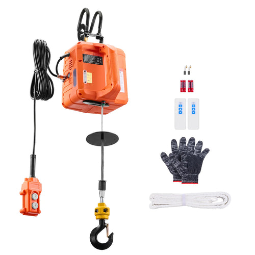 Amocart 3-in-1 1100Lbs Electric Hoist Winch 1500W Portable Power Winch 30 ft Lifting Height for Garage Warehouse Factory Towing