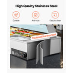 SucceBuy Commercial Food Warmer Electric Stainless Steel Steam Food Warmer Countertop Buffet Bain Marie with Soup for Catering