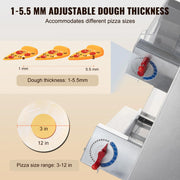Load image into Gallery viewer, Amocart Pizza Dough Roller Sheeter Stainless Steel Adjustable Thickness Dough Machine for Pasta Maker Equipment

