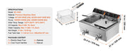 Charger l'image dans la visionneuse de galerie, Amocart  12L Electric Deep Fryer w/Dual Removable Tanks Commercial Countertop  Fryer for Chicken French Fries Frying Chips

