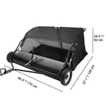 Amocart Tow Behind Lawn 21/26/44/50in Sweeper Large Capacity Heavy Duty Leaf Grass Collector with Adjustable Sweeping for Pick