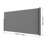 Amocart Retractable Side Awning Outdoor Privacy Polyester Water-proof Retractable Patio Screen UV 30+ Room Divider Wind Screen