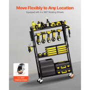 Charger l'image dans la visionneuse de galerie, Amocart 4-tier Rolling Tool Organizer Cart 150 lbs Garage Floor Stand Storage Cart on Wheels Drill Holder Rack for Workshop
