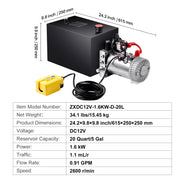 Charger l'image dans la visionneuse de galerie, Amocart Hydraulic Pump 15 Quart Hydraulic Power Unit Double Acting Dump Trailer Pump 0.91GPM Flow Rate DC 12V Hydraulic Pump
