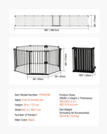 SucceBuy Baby Gate 28/30/36 Inches High Dog Gate Easy Step Walk Thru Child Pet Security Pressure Mount Kit Wall Cups Doorways