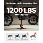 SucceBuy Dirt Bike Lift Stand, 1200lbs Motorcycle Jack Lift Stand and Hydraulic Lift Stand Adjustable Height for Dirtbike Repair