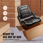 Charger l'image dans la visionneuse de galerie, Amocart Universal Forklift Seat Fold Down Tractor Seat with Adjustable Angle Back and Micro Switch Comfortable Forklift Seat
