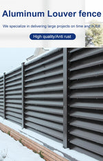 Outdoor Aluminum Louver Fence Panels Modern Design Privacy Security Fencing Heavy Duty Garden Yard Fence Customizable