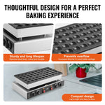 SucceBuy 50Pcs Mini Dutch Pancake Maker Dorayaki Baker Machine Commercial Non-stick Waffle Maker Dual Temp & Time Control