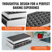 Charger l'image dans la visionneuse de galerie, SucceBuy 50Pcs Mini Dutch Pancake Maker Dorayaki Baker Machine Commercial Non-stick Waffle Maker Dual Temp &amp; Time Control

