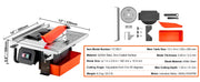 Bild in Galerie-Viewer laden, Amocart Wet Tile Saw 7-inch 65Mn Steel Blade 3500 RPM Induction Motor Tile Cutter Wet Saw Water Reservoir 0-45 Degrees Angle
