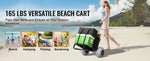 Amocart Beach Dolly with Big Wheels for Sand 165LBS Loading Capacity Folding Sand Cart with Cargo Deck Balloon Wheels for Beach