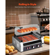 Bild in Galerie-Viewer laden, Amocart 5 7 11 Rollers Hot Dog Roller Stainless Steel Sausage Grill Cooker Commercial Hot Dog Machine with Dual Temp Control
