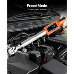 SucceBuy Digital Torque Wrench Set 2 Pieces1/2 3/8 Inch Drive 72-Tooth ±2% Torque Wrench w/Preset Value Buzzer LED Motorcycle