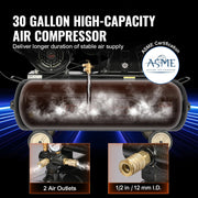 Bild in Galerie-Viewer laden, Amocart 7HP/15HP Gas Power Air Compressor 10/20/30 Gallon Air Compressor Tank 115PSI Max Pressure for Construction Workshop
