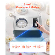 Charger l'image dans la visionneuse de galerie, Amocart Automatic Ice Cream Maker w/Built-in Compressor 1.5QT No Pre-freezing Gelato Make Stainless Steel Electric Sorbet-Maker
