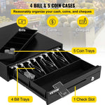 Amocart Cash Register Drawer 16" 12 V for POS System Tray Removable Coin Compartment & 2 Keys Included RJ11/RJ12 Cable Drawer