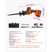 Bild in Galerie-Viewer laden, Amocart Corded Reciprocating Saw 120 Volt 7.5 Amp 2800 SPM Variable Speed, 1-1/8 inch Stroke Length Electric Reciprocating Saw
