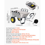 SucceBuy 200 lbs Foldable Beach Fishing Cart with Aluminum Alloy Frame 13in Tires & 8 Rod Holders for Outdoor Camping Picnic