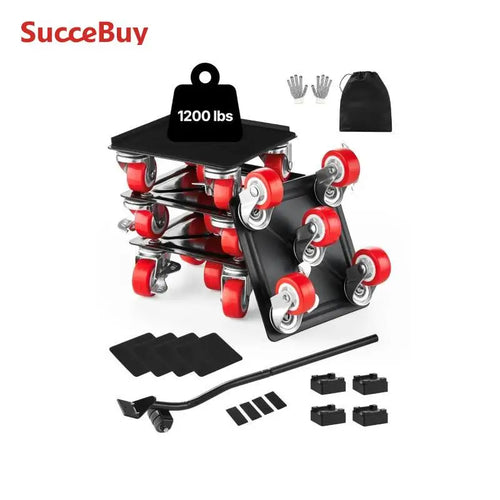 Amocart 4PCS Furniture Dolly 1200Lbs/3474Lbs Fridge Movers with5 360° Rotation Wheels&Lift Slider Tool Set for Appliances Sofa