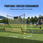 SucceBuy Soccer Trainer 2 IN 1 Rebounder Net Iron Soccer Practice Equipment Sports Football Rebounder Wall forTeam Solo Training
