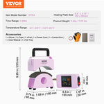Amocart Hat Press Machine Mini Hat Heat Press for Caps Cap Heat Press Machine Safety Base and Glove Automatic Shut-Off Purple