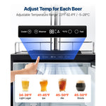 SucceBuy Beer Kegerator Triple/Dual Tap Home Draft Beer Dispenser for Ball Lock Full Size Keg Refrigerator w/ 5lbs CO2 Tank 162L