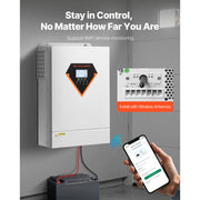 Charger l'image dans la visionneuse de galerie, Amocart Hybrid Solar Inverter 3500W/6000W 24V DC to Single-Phase 220/230V AC, Built-in 100A MPPT Solar Controller for Off-Grid
