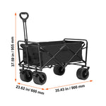 SucceBuy Collapsible Folding Wagon Beach Wagon Cart with All-Terrain Wheels Drink Holders Sports Wagon for Camping Shopping