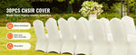 Amocart 30/50PCS Ivory Stretch Spandex Folding Chair Covers Universal Fitted Chair Cover Removable Protective Slipcovers