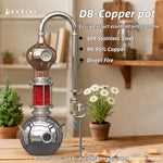 HOOLOO D8/15 Home Distiller Alcohol Distiller Hydrosol Essential Oil Still Copper Moonshine Apparatus Multifunctional Distiller