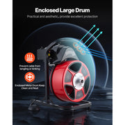 Load image into Gallery viewer, Amocart Drain Cleaner Machine 50 FT x 1/2 Inch Manual Feed Sewer Snake Auger with Air-Activated Foot Switch for 2" to 6" Pipes
