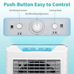 Portable Swamp Cooler w/Wheels, 4118 CFM Evaporative Air Cooler w/ 13.2 Gallon Water Tank, 3-in-1 Cooling Fan with, Customized