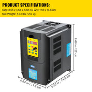 Bild in Galerie-Viewer laden, Amocart 2.2/3/4/7.5KW VFD Frequency Inverter 110V/220V1/3P Input 3P Output VariableFrequency Drive CNC Motor Inverter Converter
