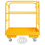 SucceBuy 1200lbs Forklift Safety Cage Folding Security Platform with Lockable Swivel Wheels Holds 1 to 2 Adults for Aerial Work