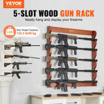 Amocart Gun Rack Wood Gun Rack Wall Mount Gun Display Rack holds 4/5 Rifles Shotguns 132 lbs Heavy Duty Rifle Rack w/ Soft Padding