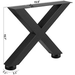 SucceBuy 2PCSMetal Table Legs Steel 2204LBS/1000KG Load  X-Shape with Pre-Drilled Holes for Home Use Commercial Bar Hotel Office