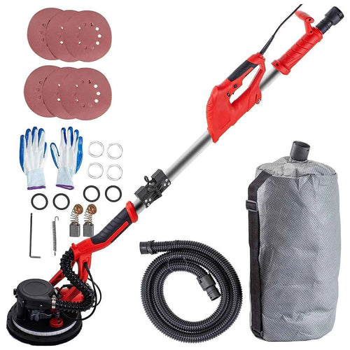 Amocart 850W Drywall Sander Variable Speed 800-1750 RPM Electric Drywall Sander Foldable Sheetrock Sander with Telescope Handle