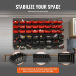 Amocart 48pcs Parts Storage Bins Wall Mounted Garage Containers with Wall Panels Tool Organizer for Nuts Bolts Screws Nails
