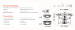 Amocart 5 Qt 2 4 Pack Round Chafing Dish Buffet Set Stainless Steel Chafer w/ 4 Full Size Pan Catering Warmer Server for Party