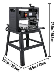Charger l'image dans la visionneuse de galerie, Amocart Electric Planer 12.5/13 inch Thicknesser Wood Planer With Stand &amp; Dust Exhaust 1800W 8000RPM for Woodworking Power Tool

