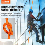 SucceBuy 120ft Dual-Weave Polyester Cord 3/8 1/2 inch 48-Strand Multi-Use Rope Arborist Activities Outdoor Adventures Versatile