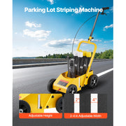 Charger l'image dans la visionneuse de galerie, Amocart Striping Line Marking Machine 24 x 13 x 35.4 in 4-Wheel with 2-4 in Adjustable Width for Roads Lots Sports Field Yellow
