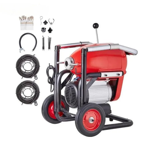 SucceBuy Drain Cleaner Machine 120FT 6/5 Inch 1100W Electric Sewer Snake Auger Manual Feed CW/CCW Control Pipe Cleaning Machine