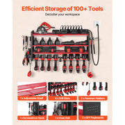 Load image into Gallery viewer, Amocart 3 Tire Power Tool Organizer Drill Storage Rack with Charging Station &amp; Side Pegboard Tool Organizer for Garage Workshop
