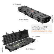 Load image into Gallery viewer, Amocart Rifle Hard Case Portable Long Gun Storage Suitcase with 2 Casters Shockproof &amp; Waterproof Airsoft Rifle Protective Case
