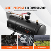 Bild in Galerie-Viewer laden, SucceBuy 12V Air Compressor with Tank 0.8 Gal Train Horn Air Compressor 120 psi Working Pressure Onboard Air Compressor System
