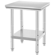 Bild in Galerie-Viewer laden, Amocart Stainless Steel Table for Prep &amp; Work Metal Commercial Kitchen Heavy Duty Table with Adjustable Under Shelf and Foot

