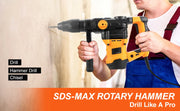 Charger l'image dans la visionneuse de galerie, Amocart 1600W Rotary Hammer Drill Max Drilling 42mm 3 Modes Max Corded Demolition Chipping Metal Concrete Breaker Jackhammer
